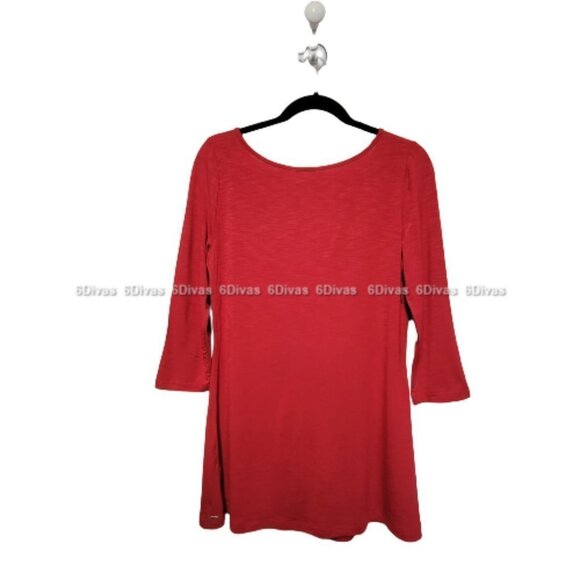 POINT Zero Soft Comfy Light Long Sleeved Red Blouse or Tunic Top- Size M - Picture 8 of 8